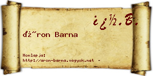 Áron Barna névjegykártya