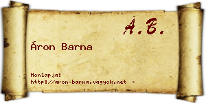 Áron Barna névjegykártya