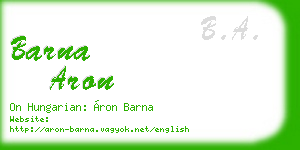 barna aron business card
